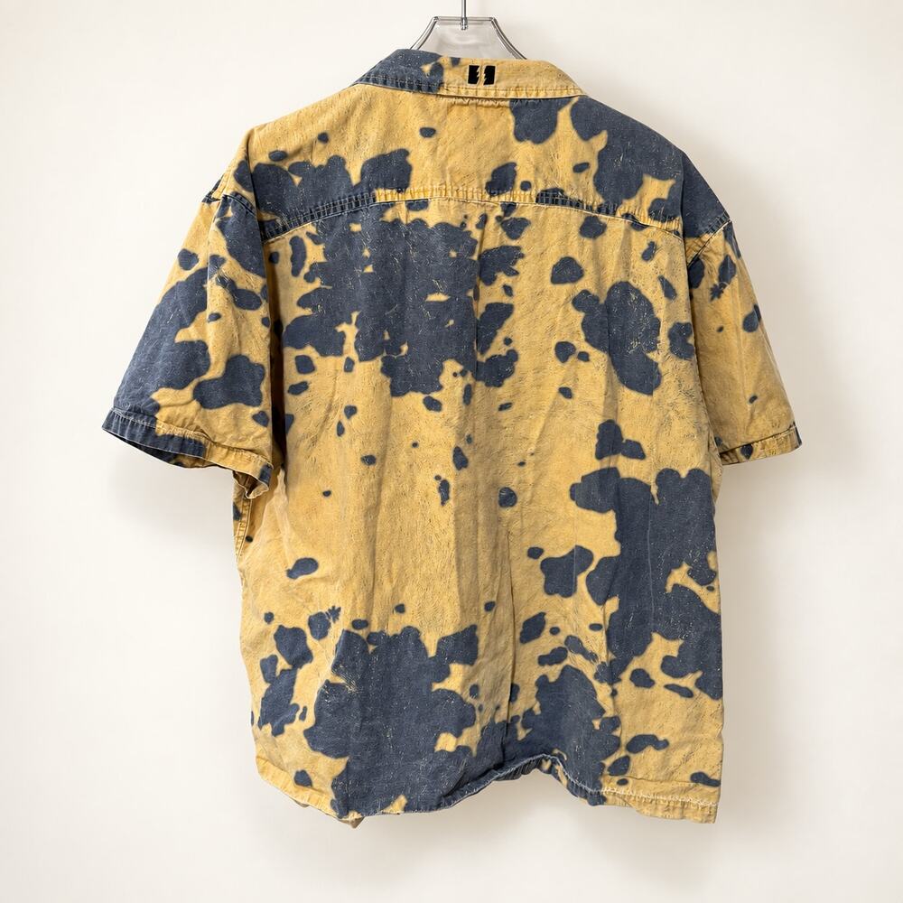 The Hundreds Bleach Splatter Acid Wash Short-Sleeve Button-Up Shirt-XL